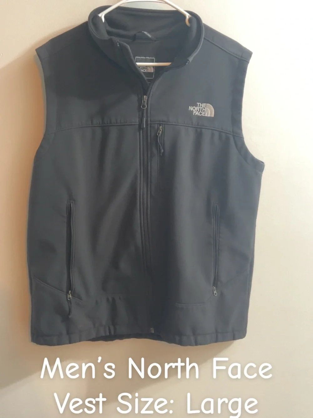 The North Face Black Men's Softshell Vest with Zipper Pockets
